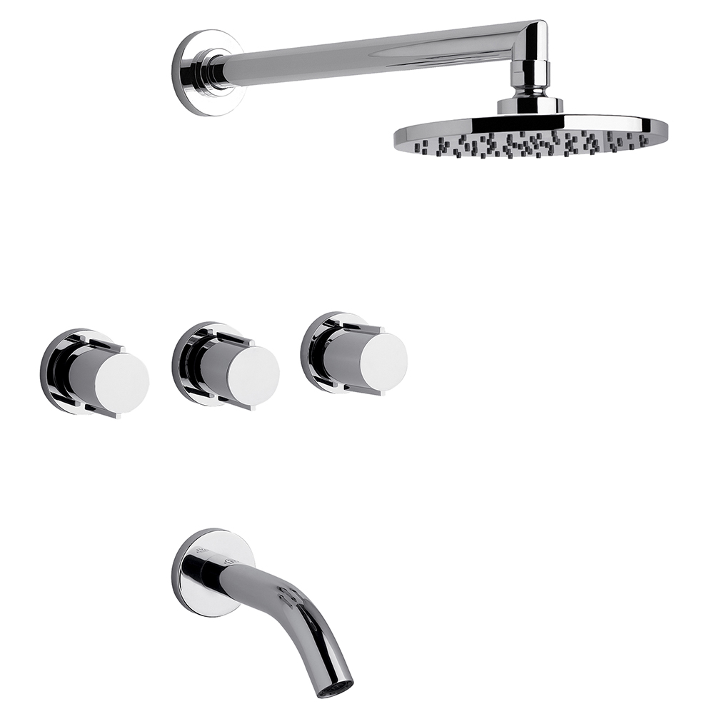 Juego Griferia Bañera y Ducha, 2llaves y transf. California