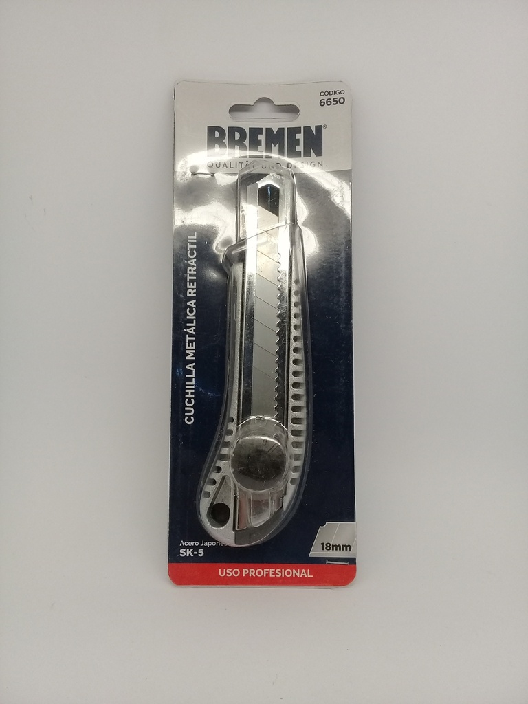 Cuchilla metálica retráctil C/Rueda