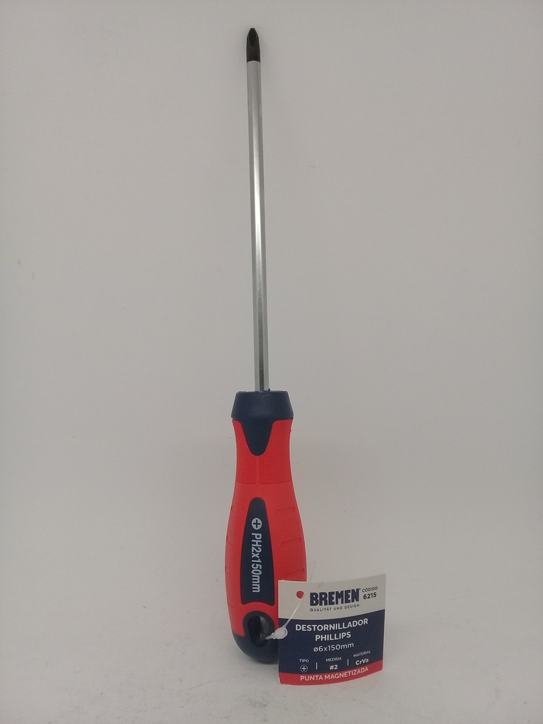 Destornillador Mango De goma PH + #2 (Ø6x150mm)