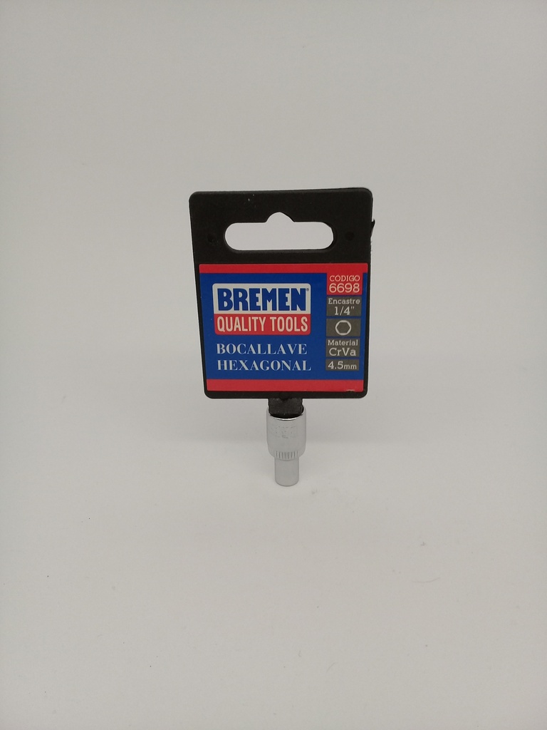 Bocallave Enc 1/4" 4.5mm Corta (L25mm) Hex CrVa
