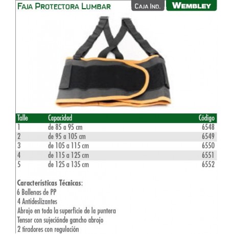 Faja Protectora Lumbar Nº1 (85-95cm)