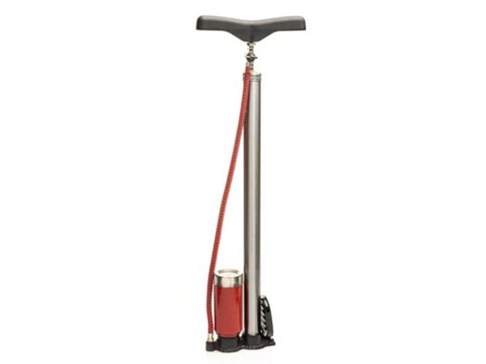 Inflador De Mano Cromado Con Manometro Y Recuperador