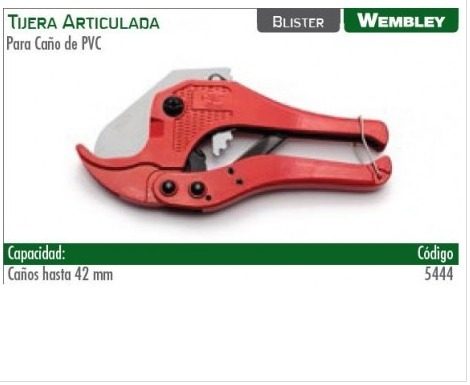 Tijera Art. P/Caño PVC Hasta 42mm  WEMBLEY