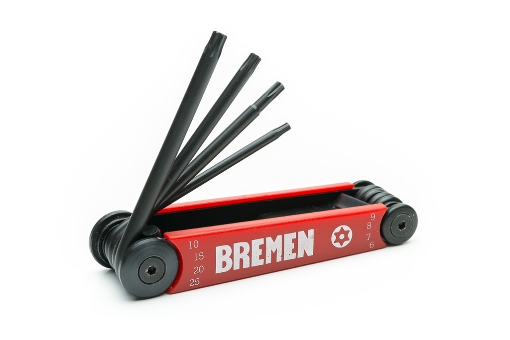 Llaves TORX  En L X8pzs (T6-T25) Liviano Plegables