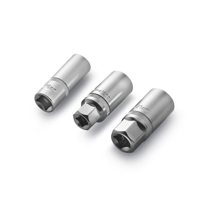 Bocallave Saca Bujias x 3 Pzs (Enc.1/2" 16 & 21mm)