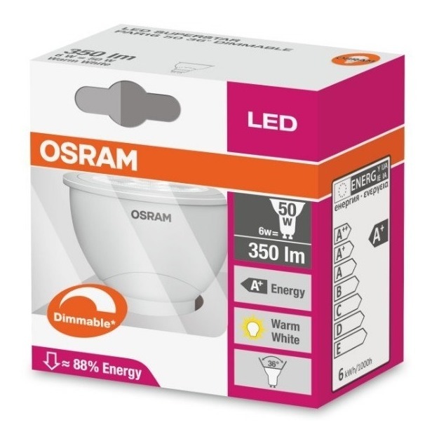 Lampara Led Dimerizable Par16 HO 6W/827 Gu10