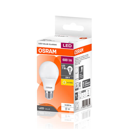 Lampara Led Value Classic A60 9w/830 Calidaa Ledvance
