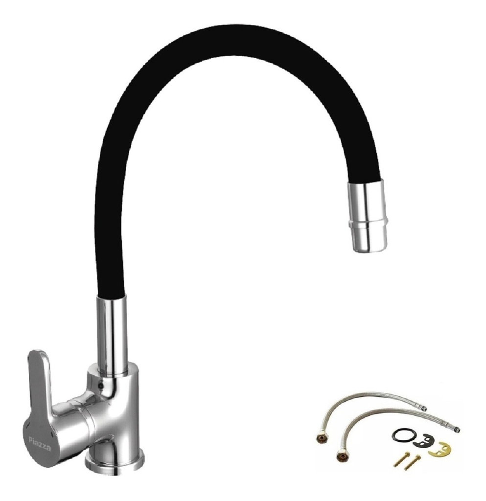 Griferia Cocina Mesada Con Mangura Negra - Domani