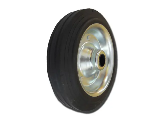 Rueda Chapa Galv Y Goma 125mm Buje PP 1/2"