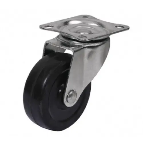 Rueda Goma /Plast Negra 40mm Base Girat