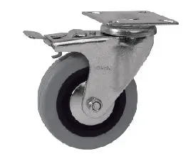 Rueda PVC 75mm Base Giratoria Y Freno