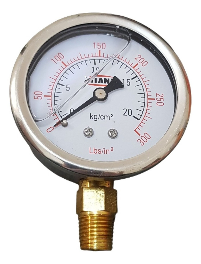 Manometro Con Glicerina 200 LBS Ac. Inox
