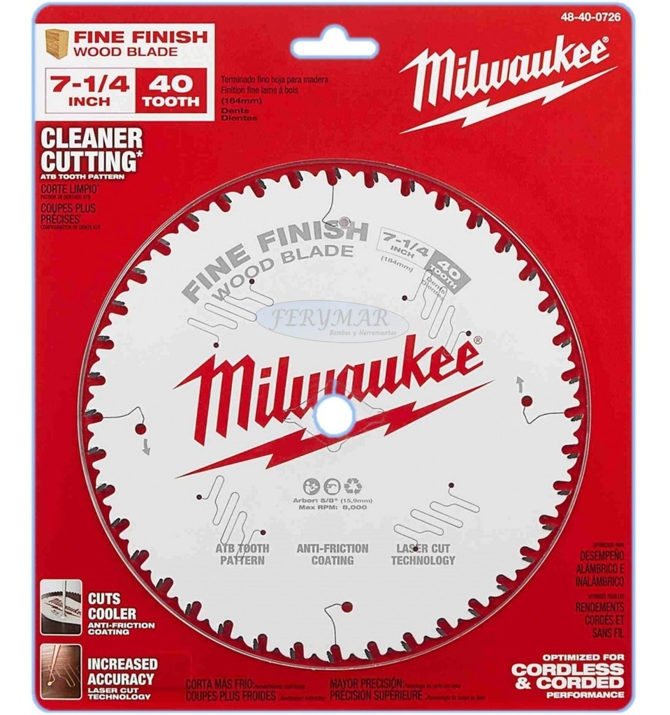 Hoja De Sierra Circular 184X40 Madera