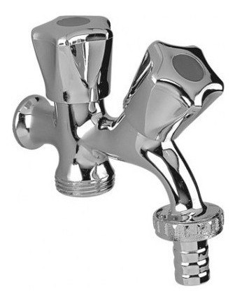 Canilla Doble Para Lavarropas C/Pico  GR-2051