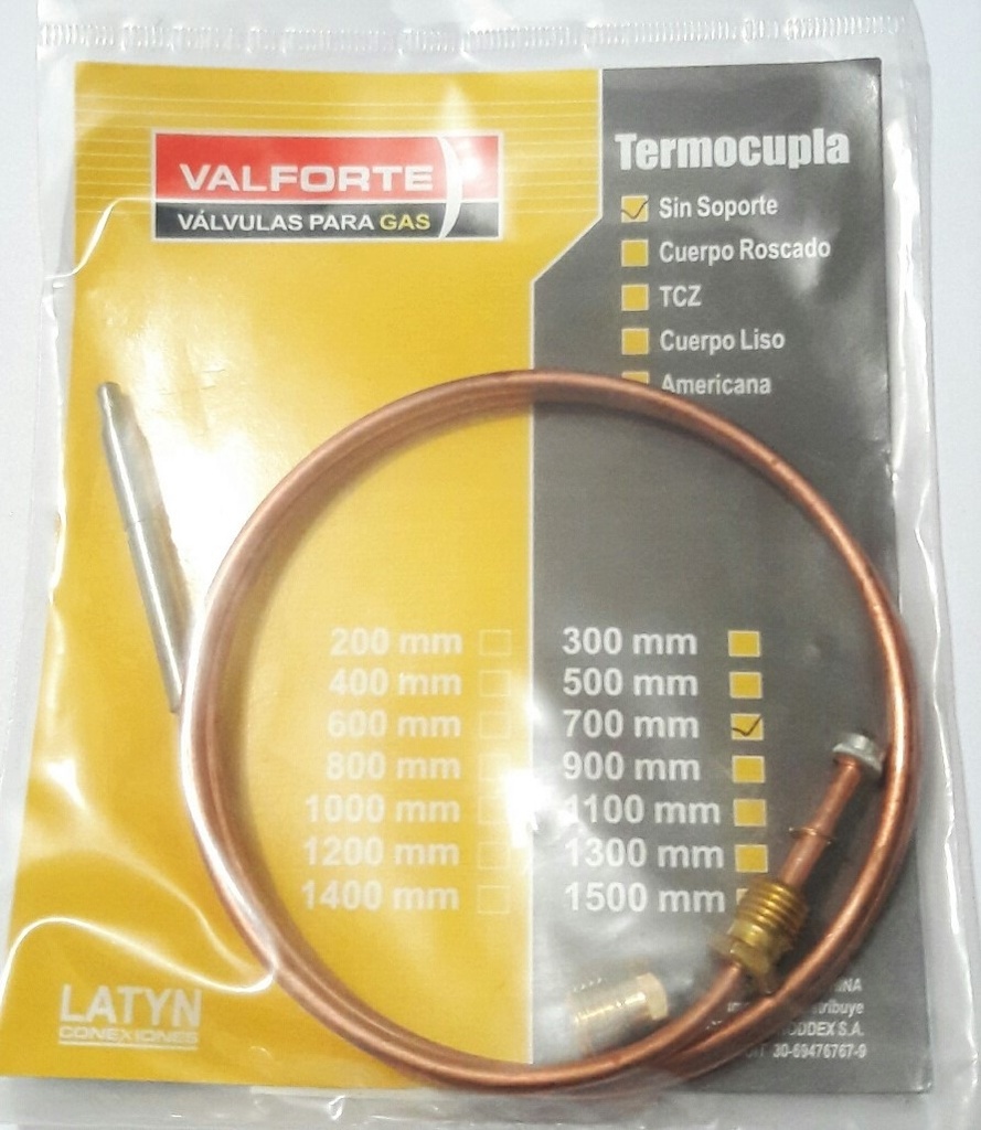 Termocupla Sin Soporte 1500mm  (Sola)