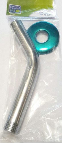 Brazo Lluvia Acero Inox. 45º c/roseta 1/2x18cm LB-5705