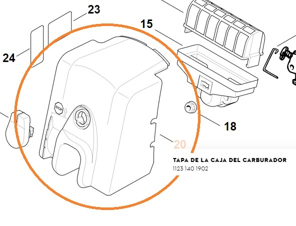 Rep. Tapa De La Caja Del Carburador  1123-140-1902