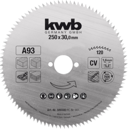 Hoja De Sierra Ø250 X1.6x30  120 Dientes