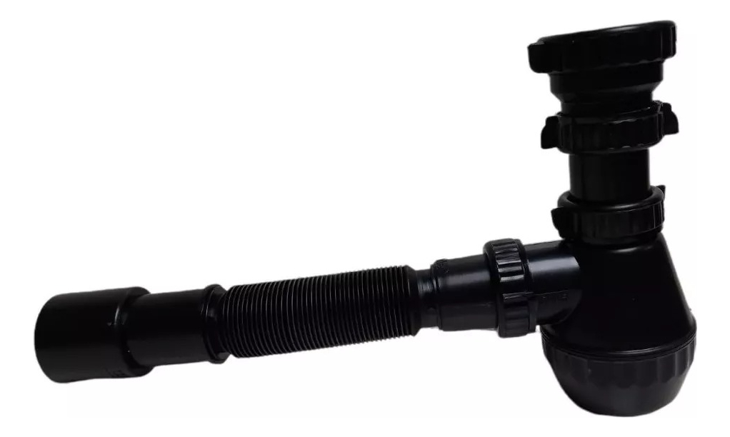 Sifon Plastico 1 V Luxe Rosca Aj Negro