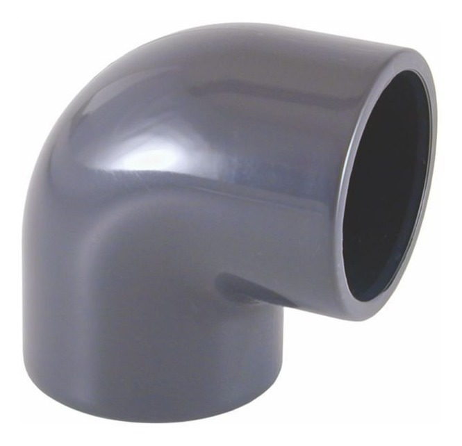 Codo PVC A 45° X 50mm Soldable  Gris