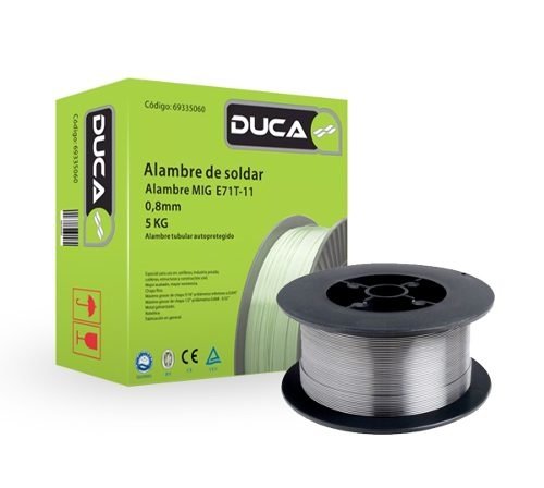 Alambre MIG E71T-11 -0.8MM- $ Rollo 5kg- FLUXTubular C/Decap
