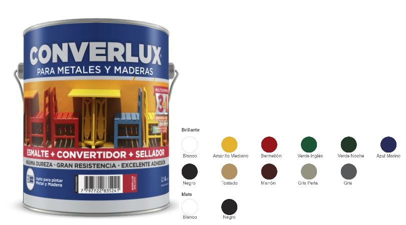 Converlux 3en1 Negro Brillante  X 4L