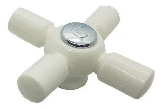 Cruceta Plastica Blanco-Cromo