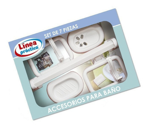 Set 7 Accesorios Baño Plastic.