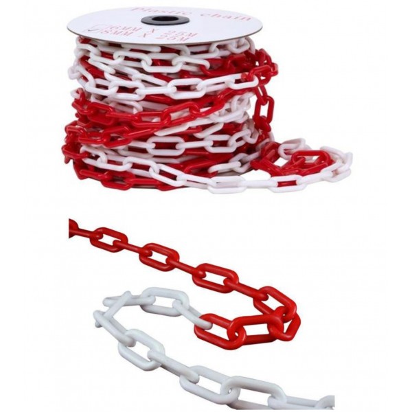 Cadena Plastica Bicolor Rojo/Blanco
