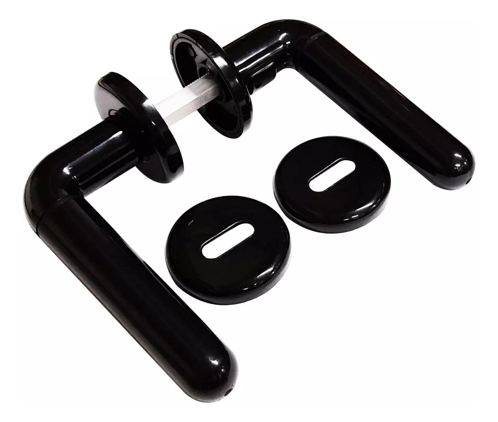 Picaporte SELF-FIX REDONDO NEGRO