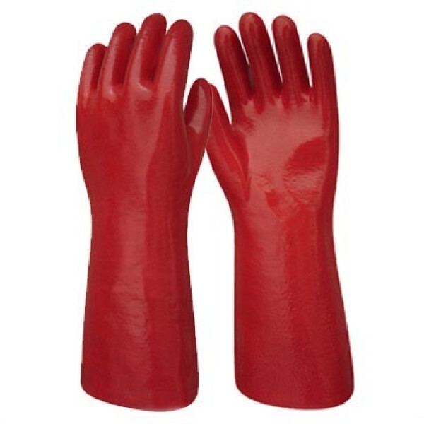 Guantes Pvc Rojos Hidrocarb. 40Cm. No.10.1/2