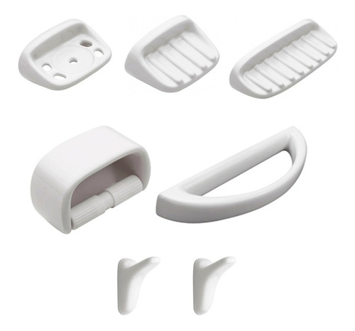 Set Siete Piezas Para Baño (Blanco)