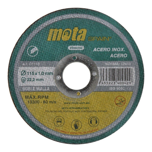 Disco Plano Metal Mota 115X1,6 D1116