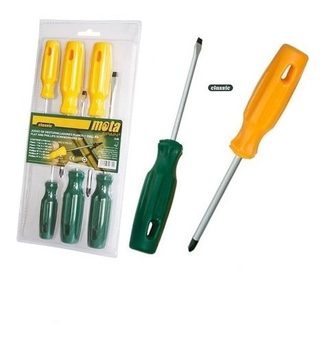 Destornillador Mota 3 Phillips - 3 Planos Dj6 Jgo