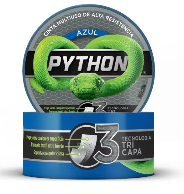 Cinta Duct Tape Phyton Alta Resistencia  9mts Azul