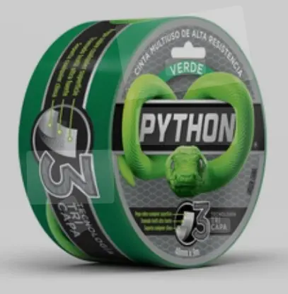 Cinta Duct Tape Phyton Alta Resistencia  9mts Verde