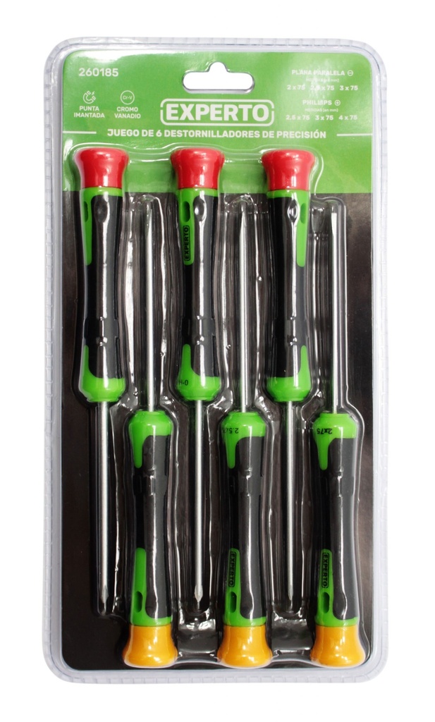 Jgo Destornilladores Precision Experto 6Pzas Acero