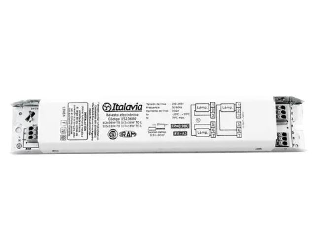 Balastro Electronico 2x36W T8/TCL Italvia 1523601