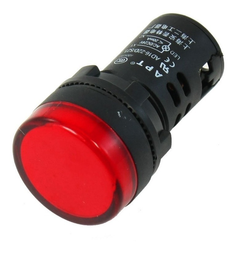 Piloto Pvc 22mm Led Rojo