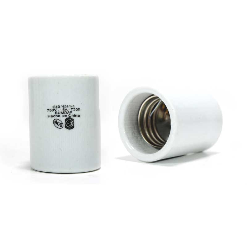 Portalamp E40 De Porcela Con Piston Y Freno C/Casq De 5/8