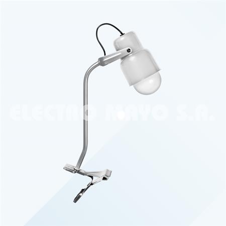 Velador Blanco Pinza Con Barral LR8750-01