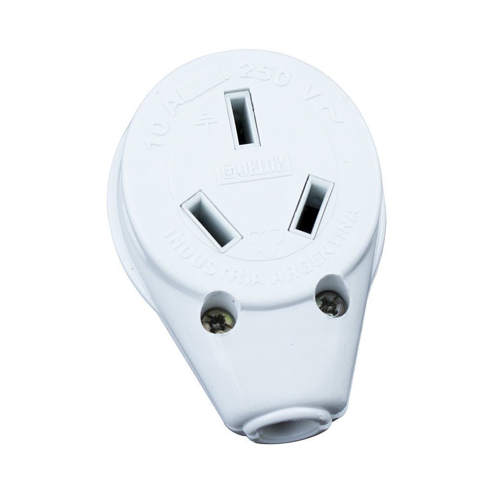 Ficha Hembra 3per.Chatos 10A Blanca Jeluz