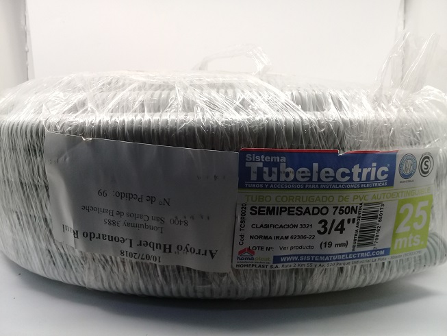 Caño Corrugado Semipesado Gris Ø20mm ( 3/4") Cmv1925