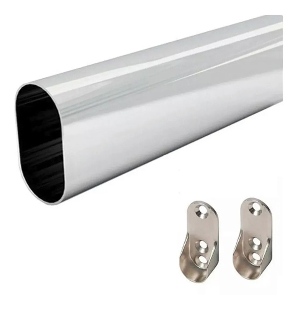 Soporte Para CaÐO Ovalado Ac. Cromado